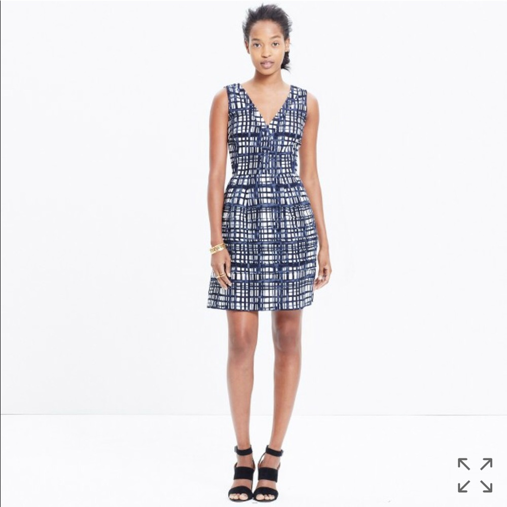 NWOT Madewell Midnight dress in brushstroke plaid